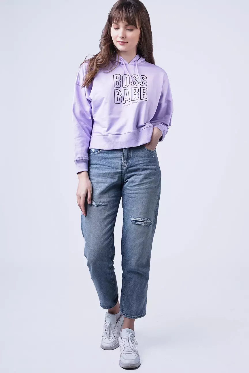 Sweater Hoodie Wanita Ghyan Lilac