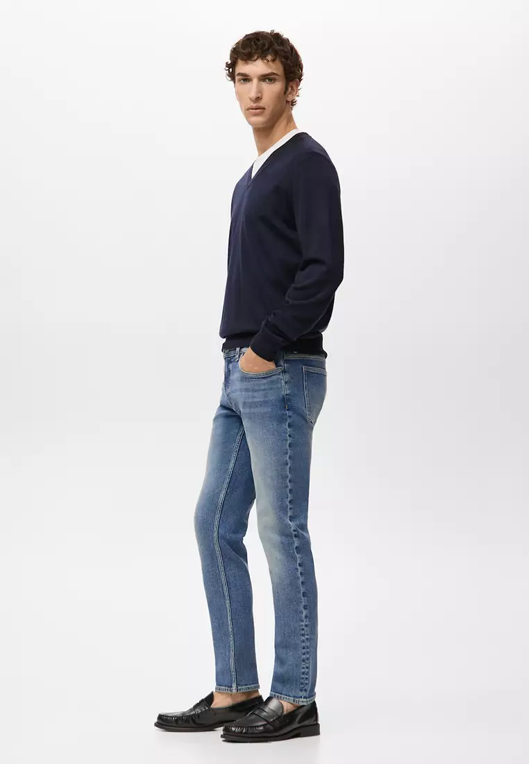 Jan Slim-Fit Faded Dark-Wash Jeans