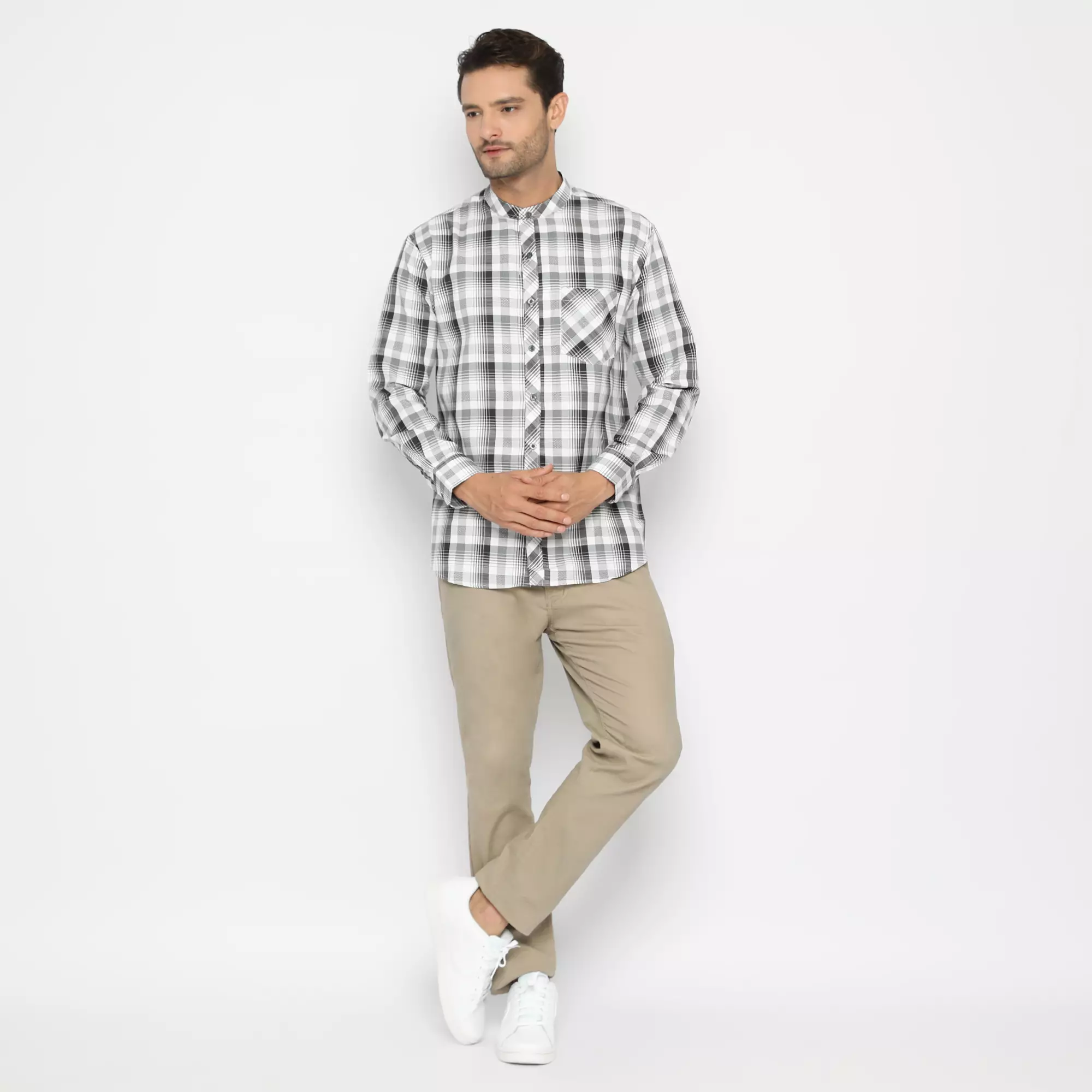 Platini Kemeja Shanghai Motif Kotak Lengan Panjang Katun 22003 Motif C