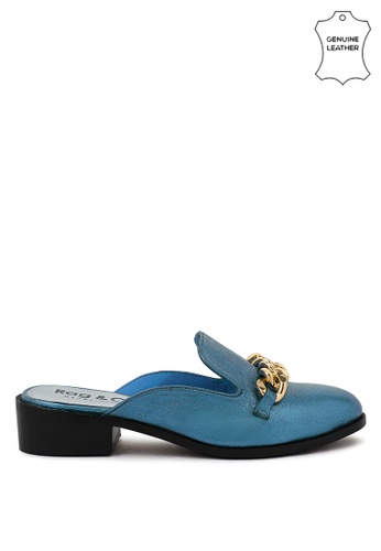 Rag u0026 CO. Metal Chain Blue Leather Mules 2023 | Buy Rag u0026 CO. Online |  ZALORA Hong Kong