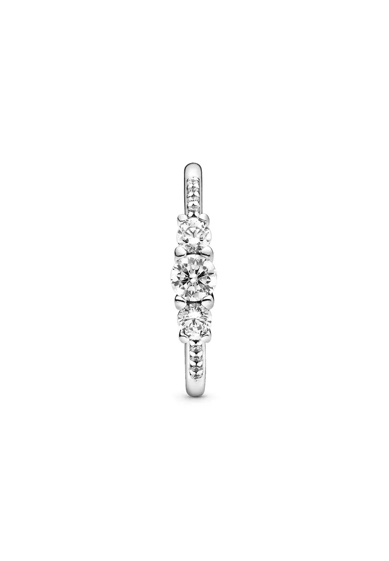 Pandora Sterling Silver Three-Stone Ring