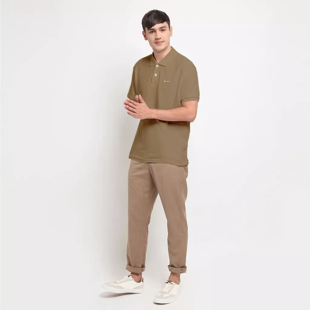 Hammer Men Basic Polo | Kaos Kerah Pria Regular Lengan Pendek Coklat Z1PO001C4
