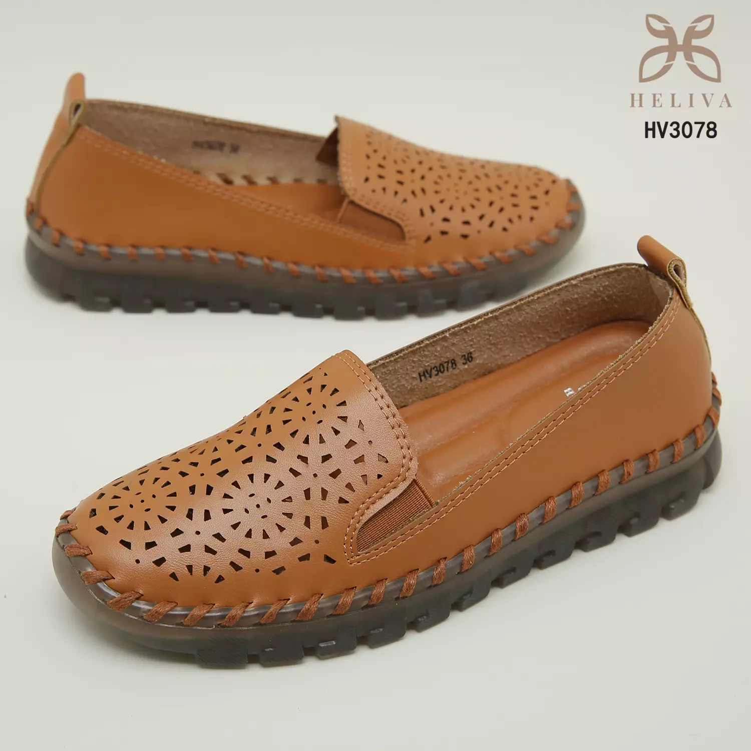 Heliva Mauren Shoes Loafers Breathable Slip On Sol 1cm
