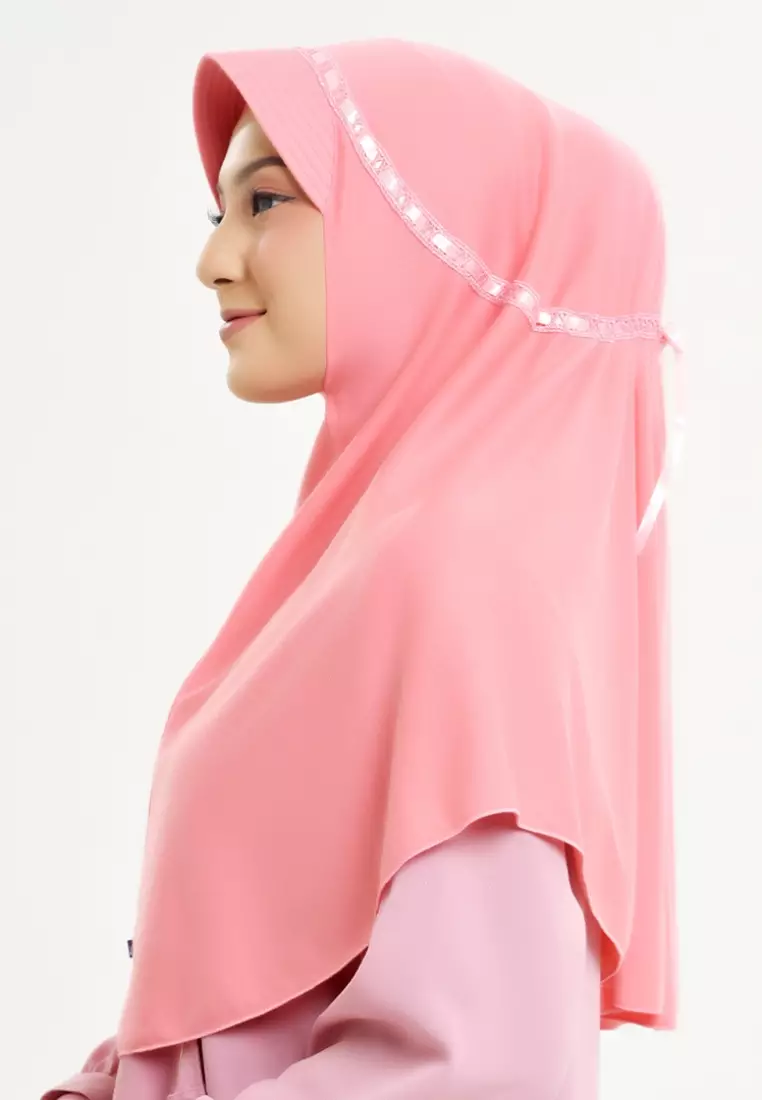 RABBANI - Kerudung Sekolah Instan Hemy KAA - Salmon Rose