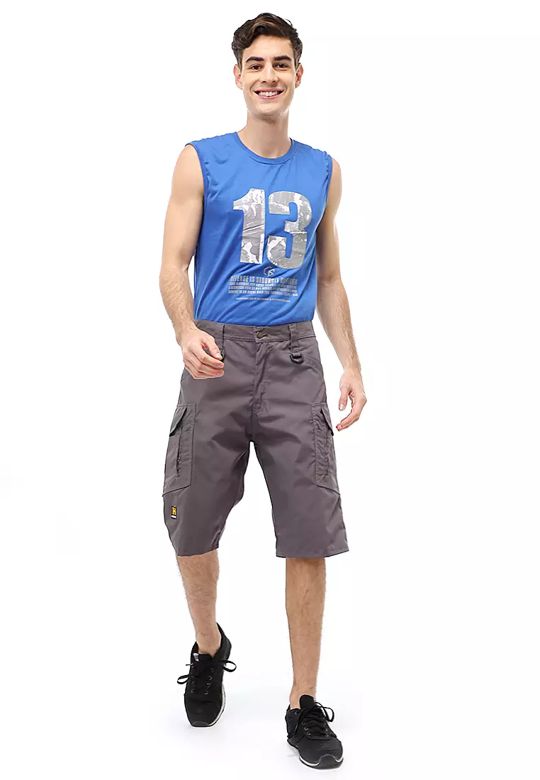 Rishham Short Pants Celana Pendek Kasual Pria Anti Gesek Material Cotton ORIGINAL - Gray