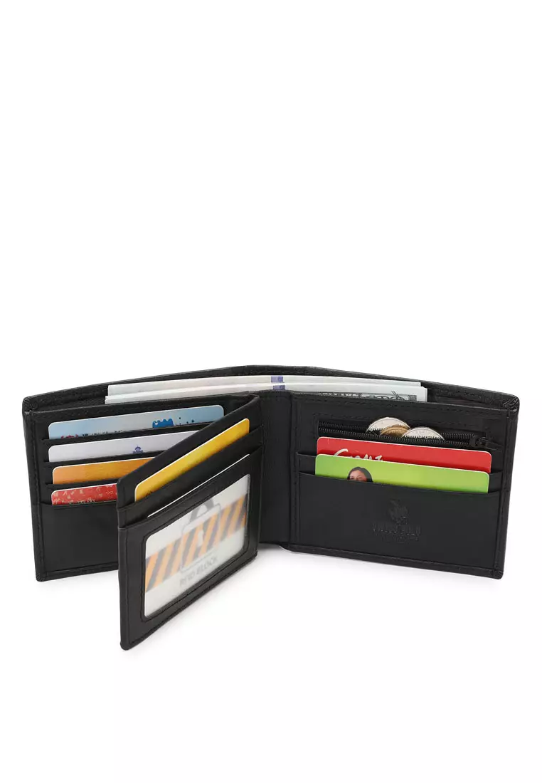 Men's Genuine Leather RFID Blocking Wallet - Black