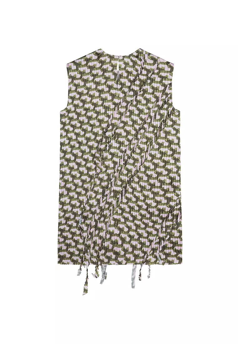 Pleated sleeveless dress