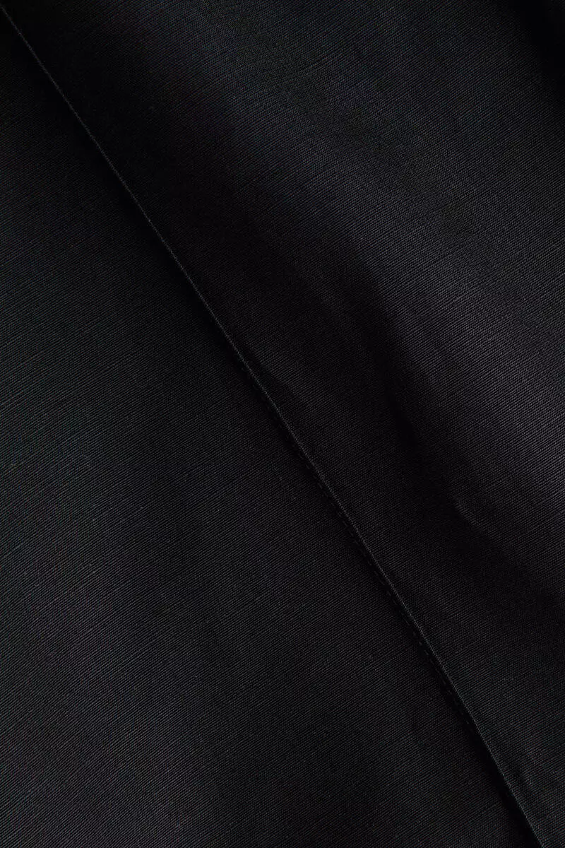 Linen-blend barrel trousers