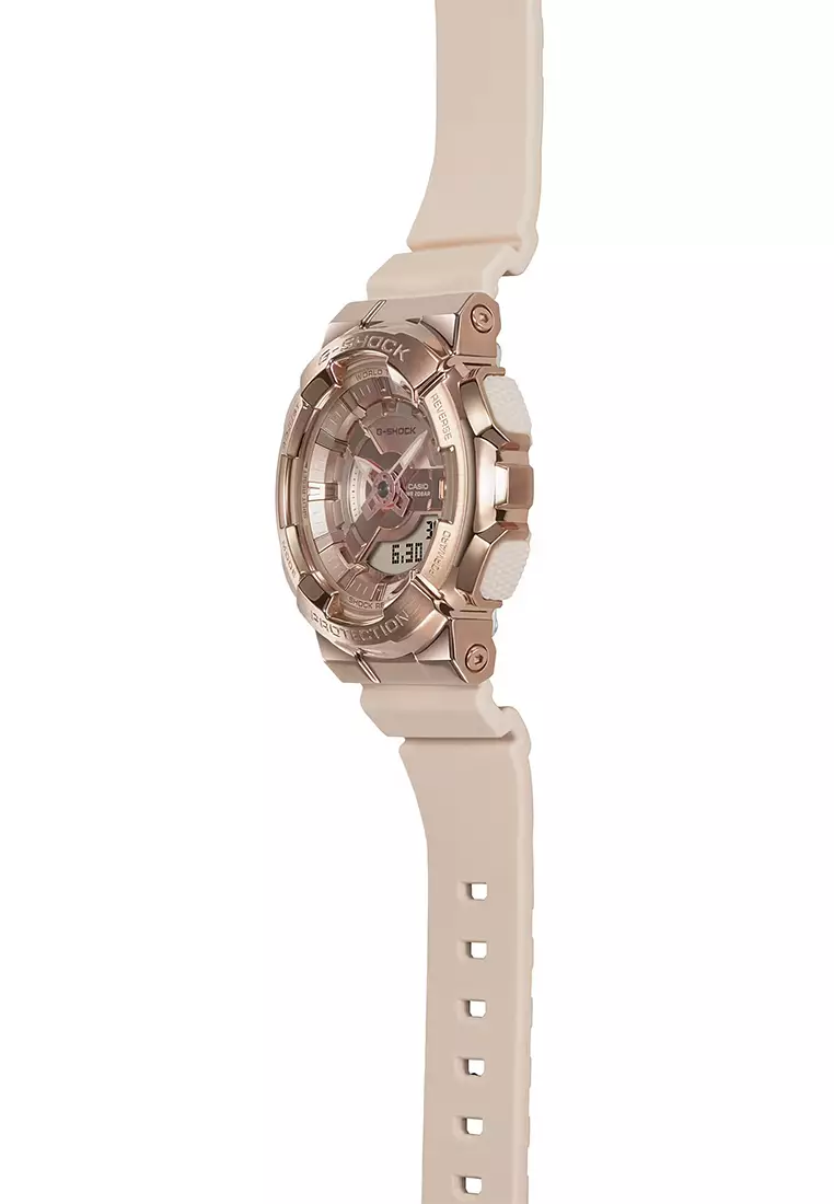 Jam Tangan Analog-Digital Wanita Casio G-Shock GM-S110PG-4A - Rosegold Resin Strap