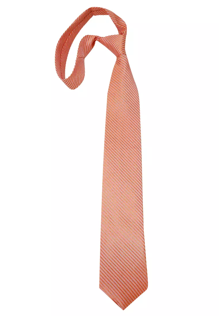 Ocean Dasi Pria Garis Long Line Tie Man Neckwear Aksesoris Fashion Material Polyester ORIGINAL - Orange