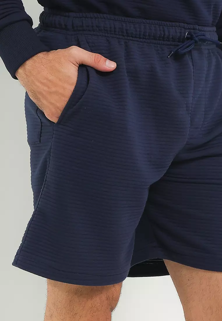 SYZLO Boardshort Kenneth Cotton Fleece - Navy Blue