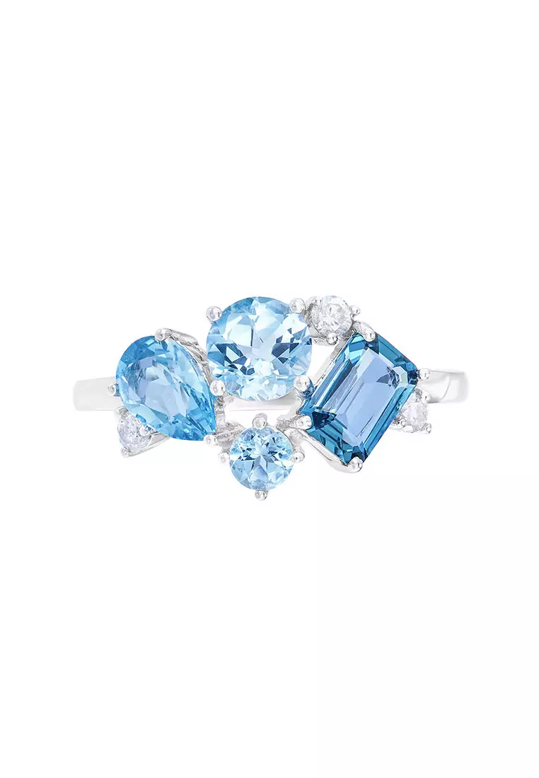 Buy HABIB HABIB Chic Collection Blue Topaz Gemstone Diamond Ring in ...