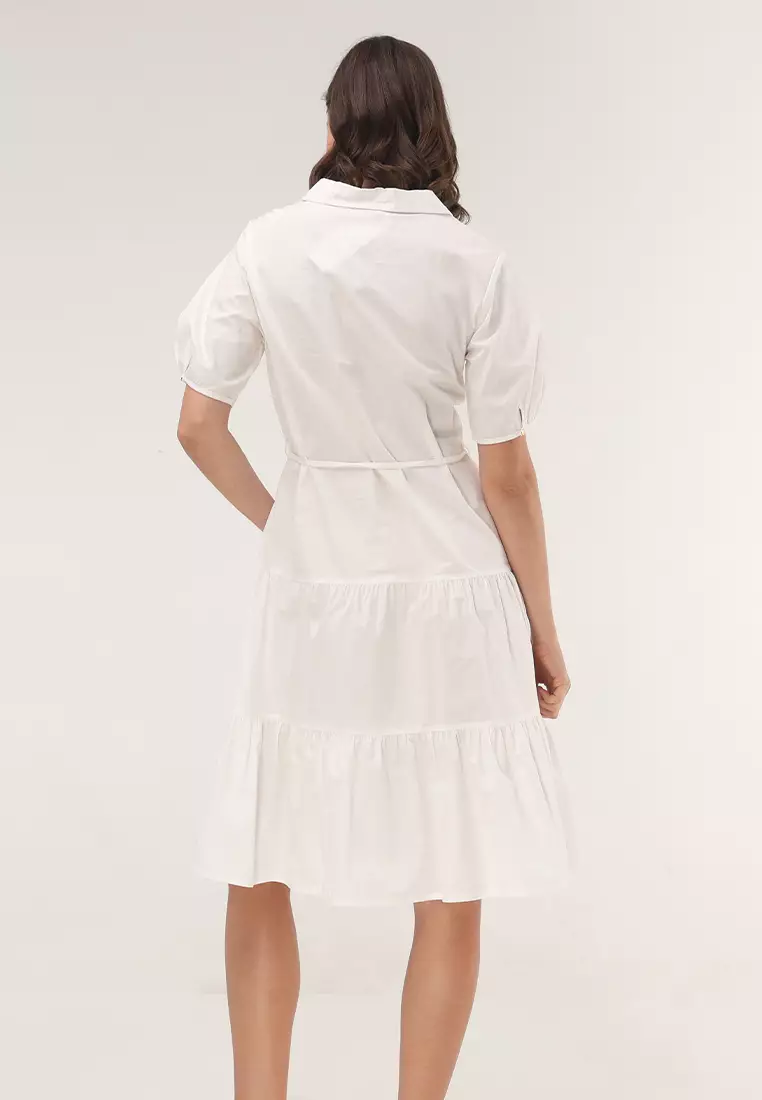 Cotton Poplin Short Sleeve Dress