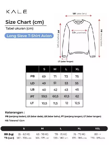 Kale AVION BLACK / Kaos Tangan Panjang Pria / Atasan Tangan Panjang Pria / Baju Kaos Polos Pria / Cotton Combed 30S / Cotton Combed 24S BLACK