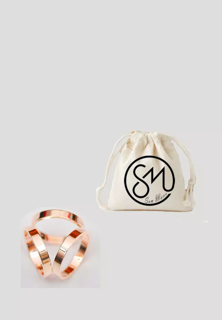 Women's Accessories Trio Hole Shaped Scarf Ring Buckle  Bros Wanita Rose Gold