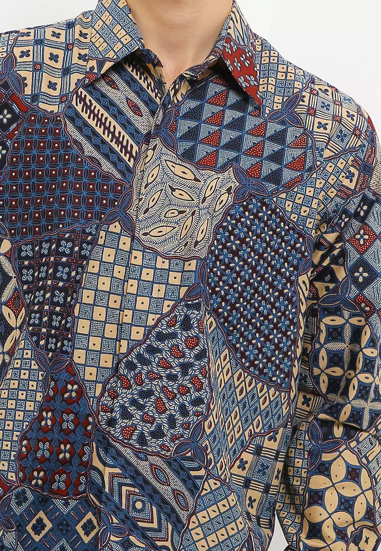 Kemeja Batik Lengan Panjang Motif Sekar Jagad 3 Berlian