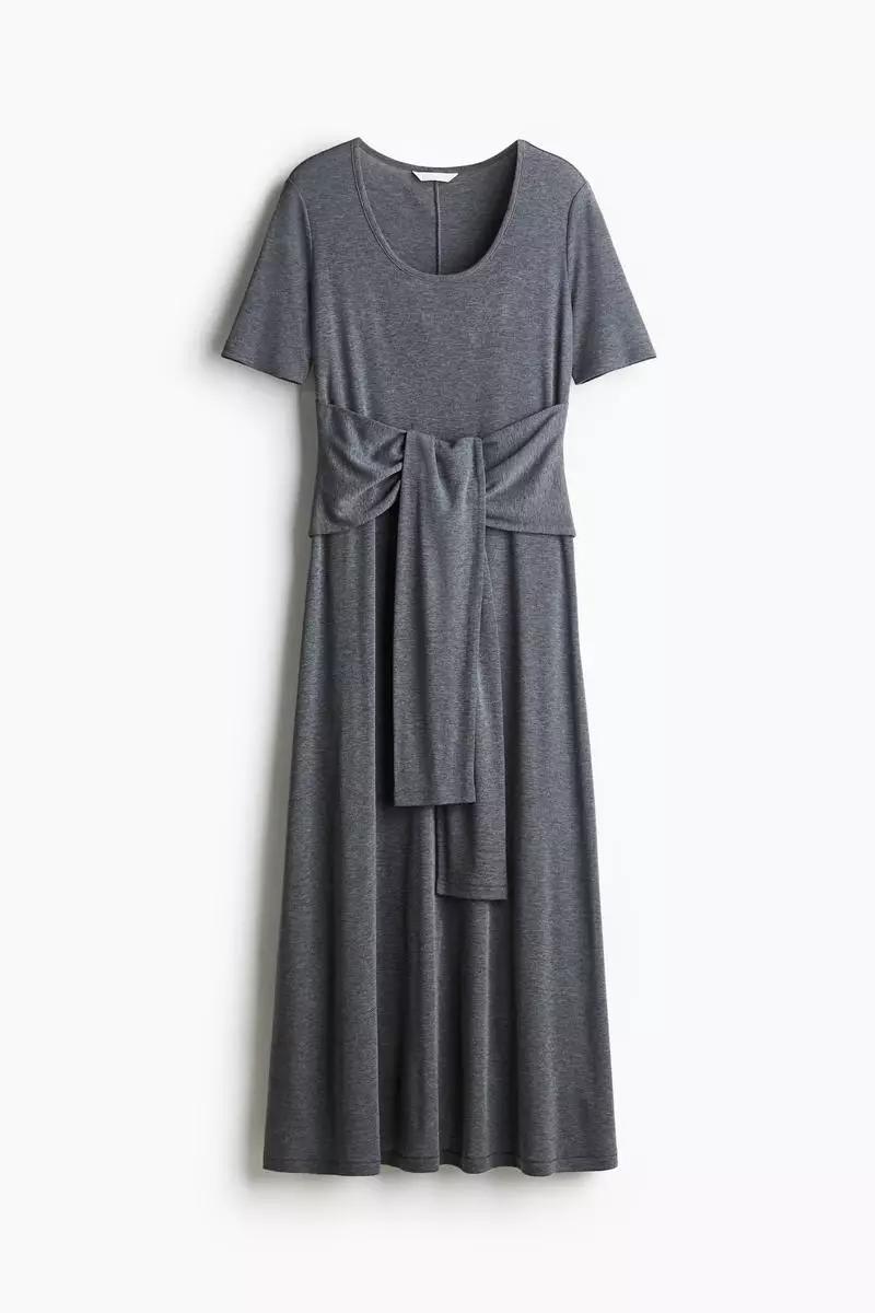 Tie-detail jersey dress