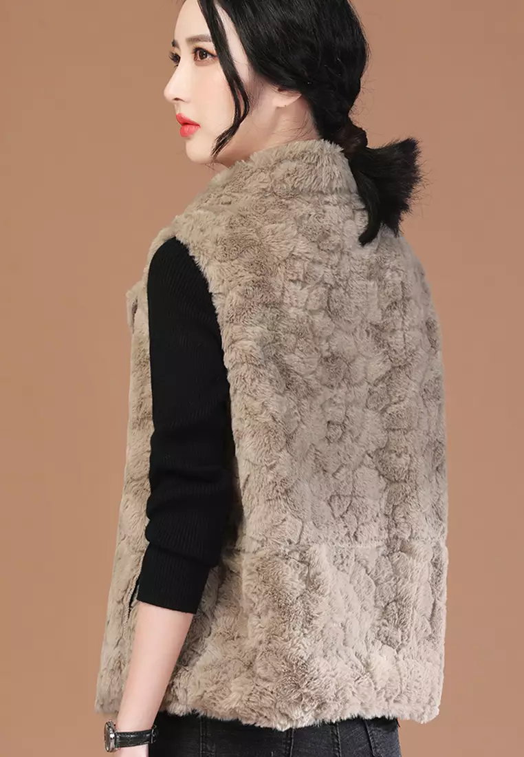 Girls rabbit sales fur coat