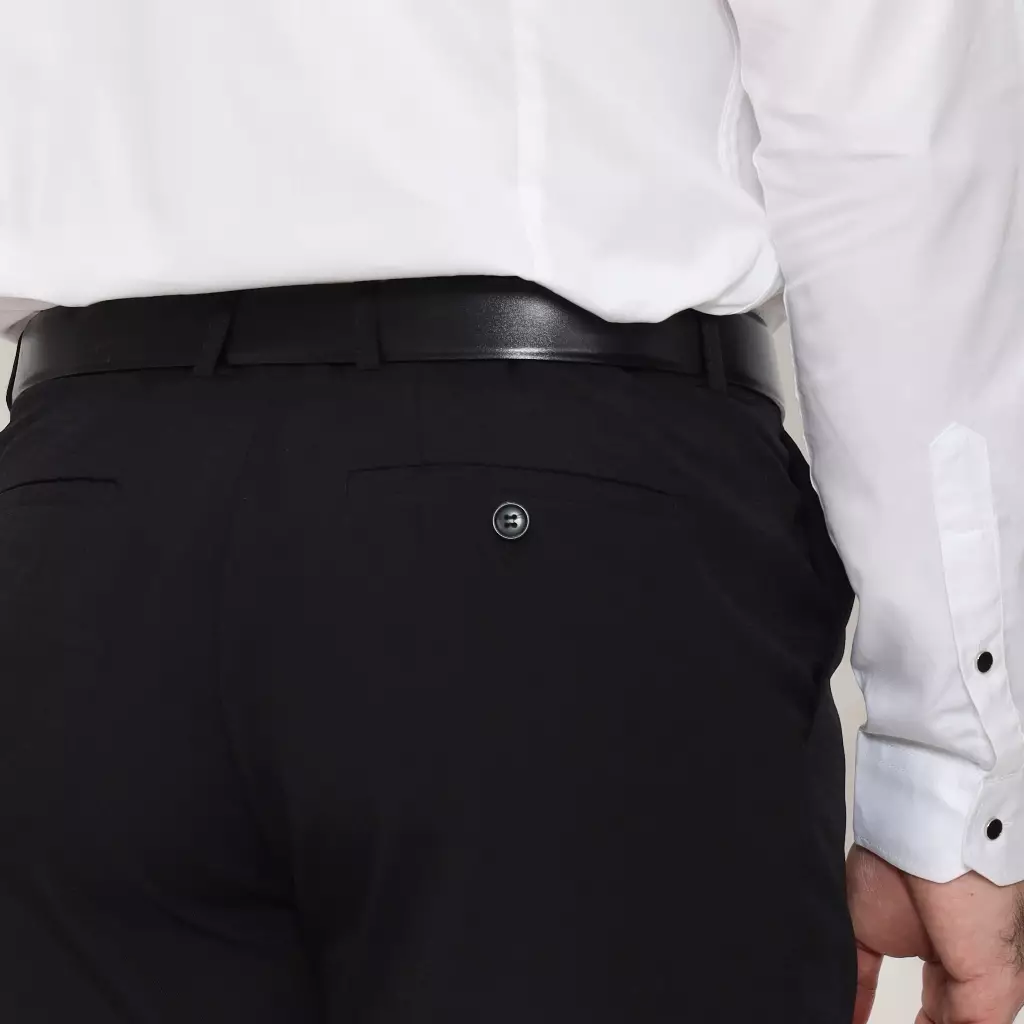 SCHOELLER SHQCFRGRQC201QPLSQNM Celana Formal Pria Regular Fit Polyester Stretch Warna Hitam