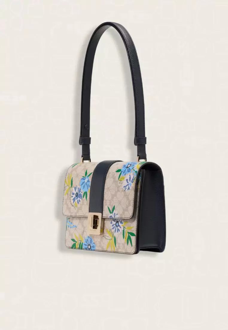 Kate Spade Spade Flower Floral Small Flap Shoulder Bag Blazer Blue Multi