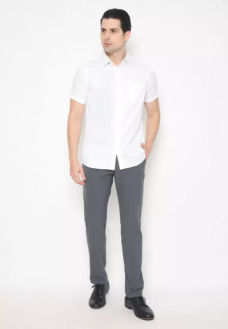 Jobb Allenby Kemeja Pria Lengan Pendek Slim Fit Putih