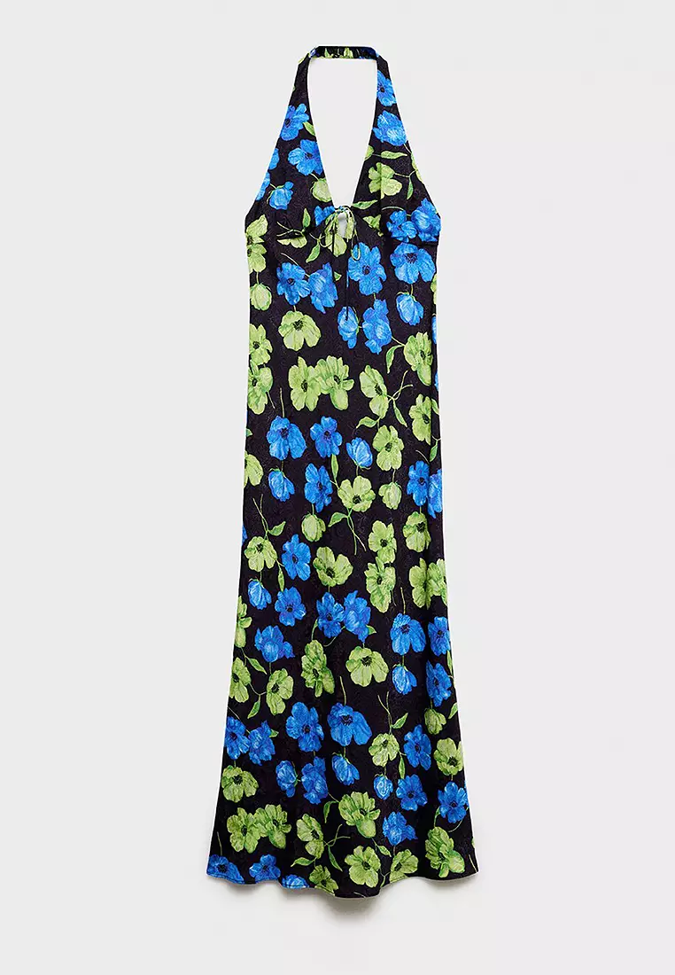 Long Floral-Print Dress