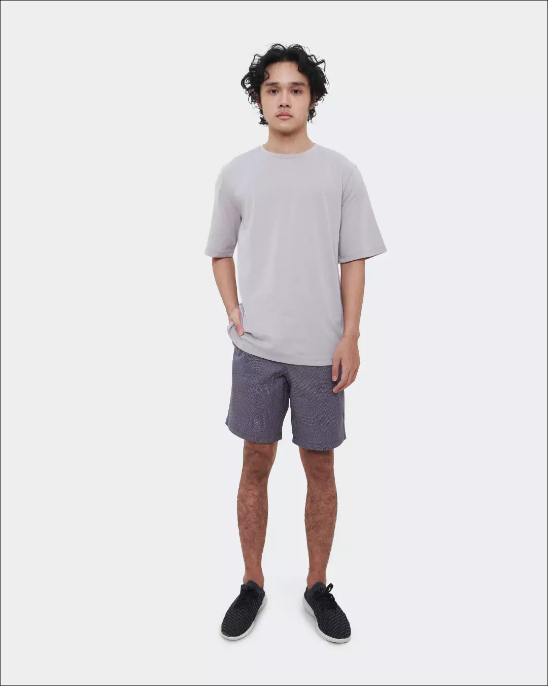 MANZONE Kaos pria lengan pendek  PAPER - grey