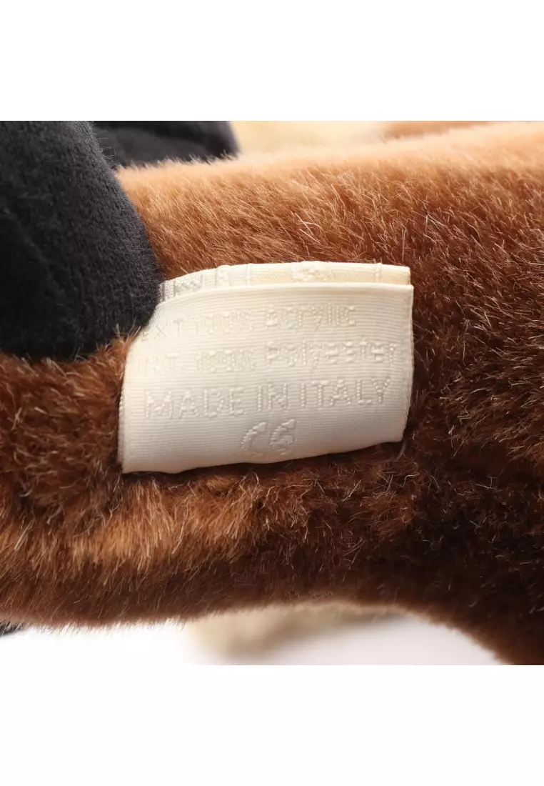 Pre-Loved Hermès Elmy PM stuffed toy interior suede Brown multicolor