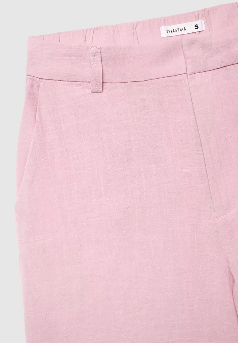 Women's Plain Linen-Effect Shorts