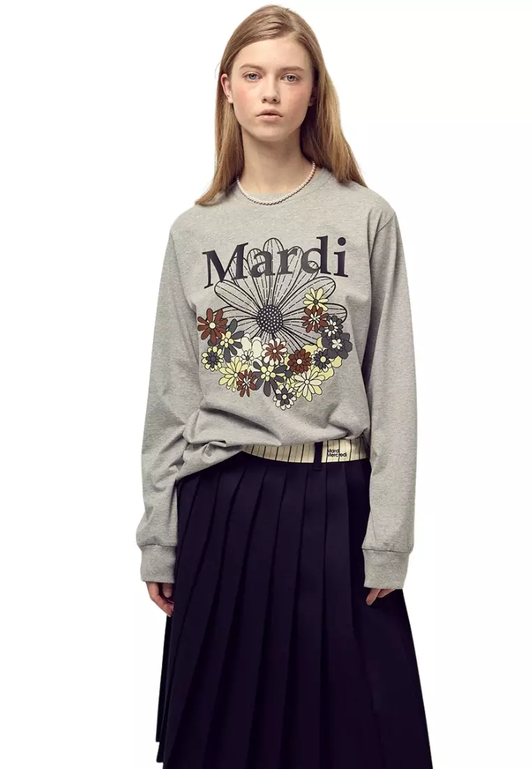 Tshirt Long Sleeve Flowermardi Jardin - Grey Black