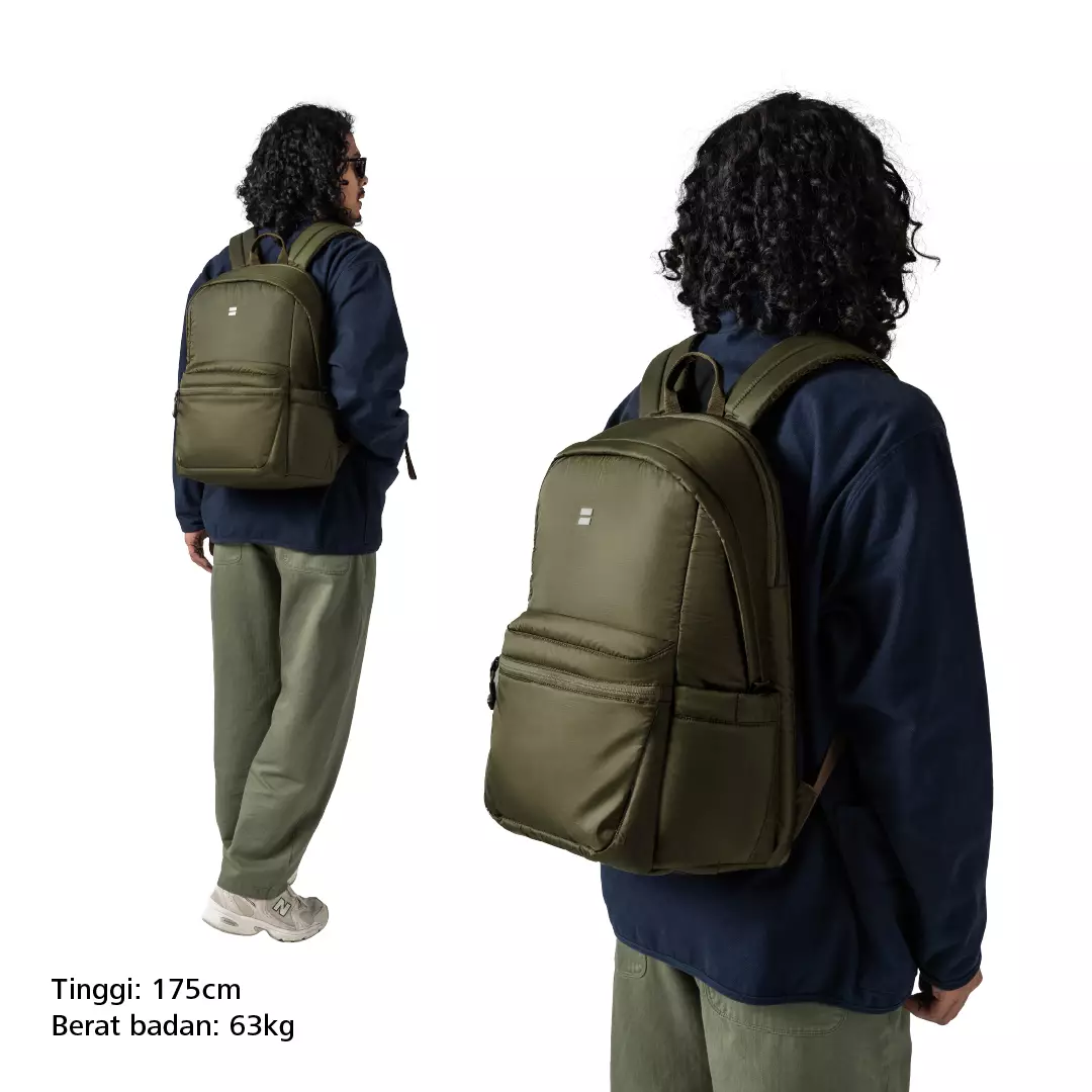 Leroy Laptop Backpack 15-Inch Tas Ransel Kerja Kuliah Sekolah Praktis - Olive