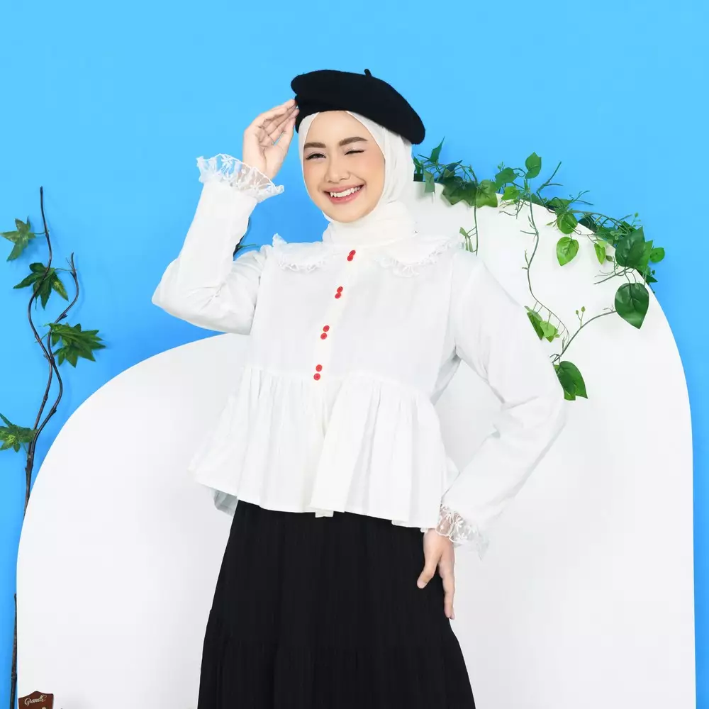 Biyaa Poplin Blouse - Broken White M19754 R23S1