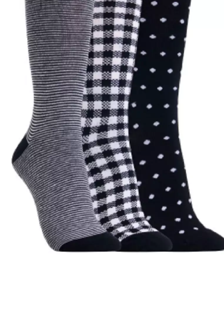 Womens Socks Long Casual Socks 3 Pack Black