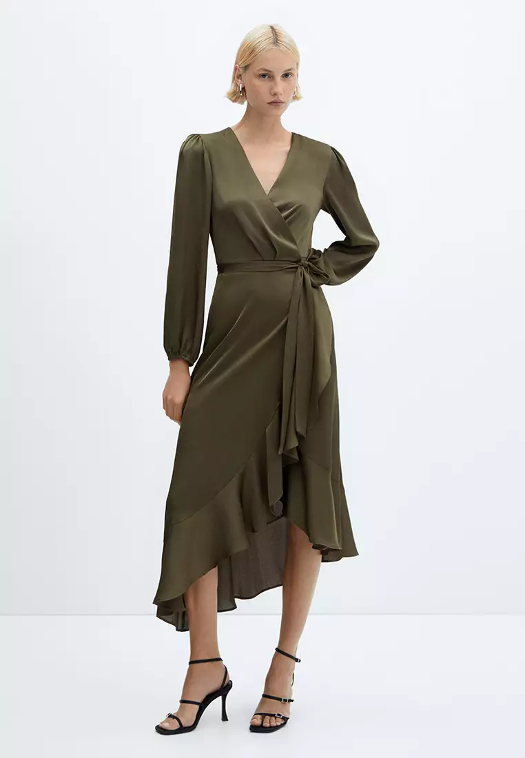 Waist-Defined Utility Midi Shirt Dress