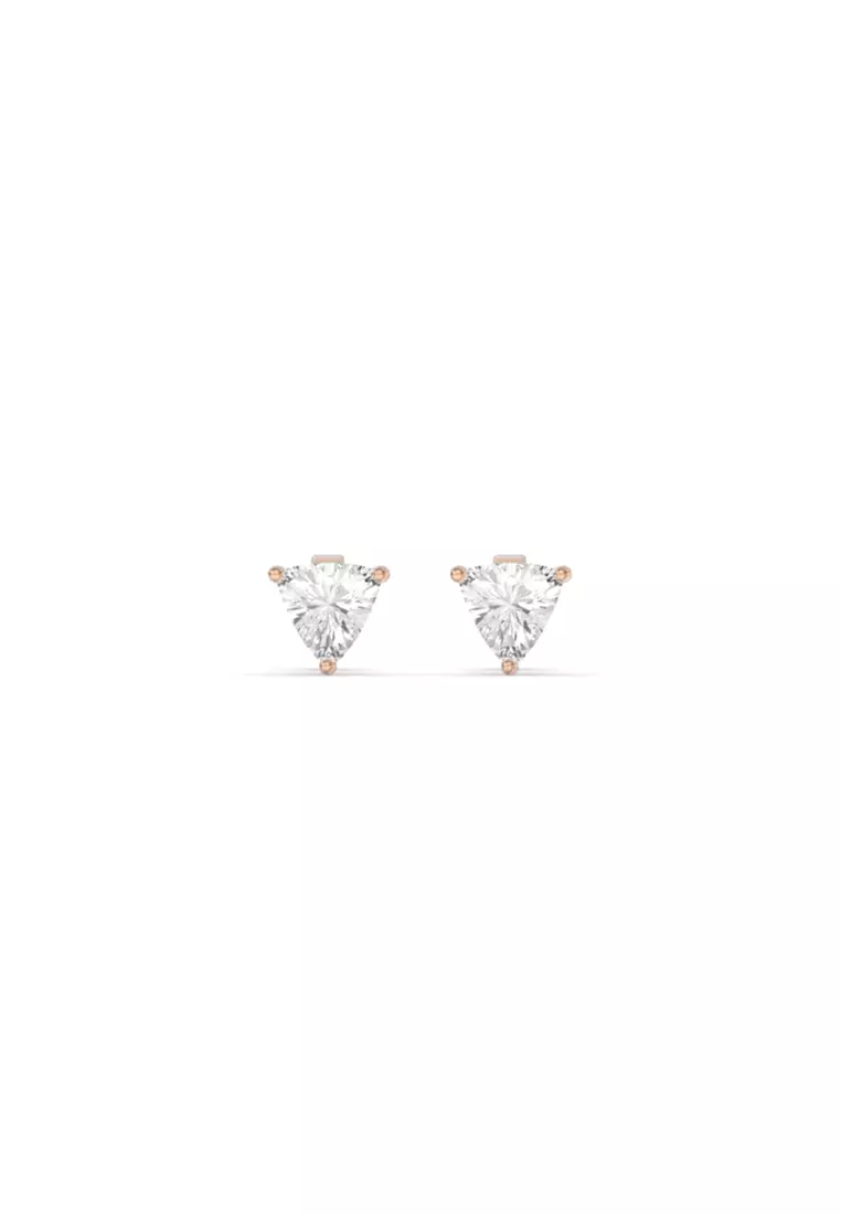 BEON Diamond 1.04ct TDW Modern Trillion Lab Grown Diamond Stud Earrings ...