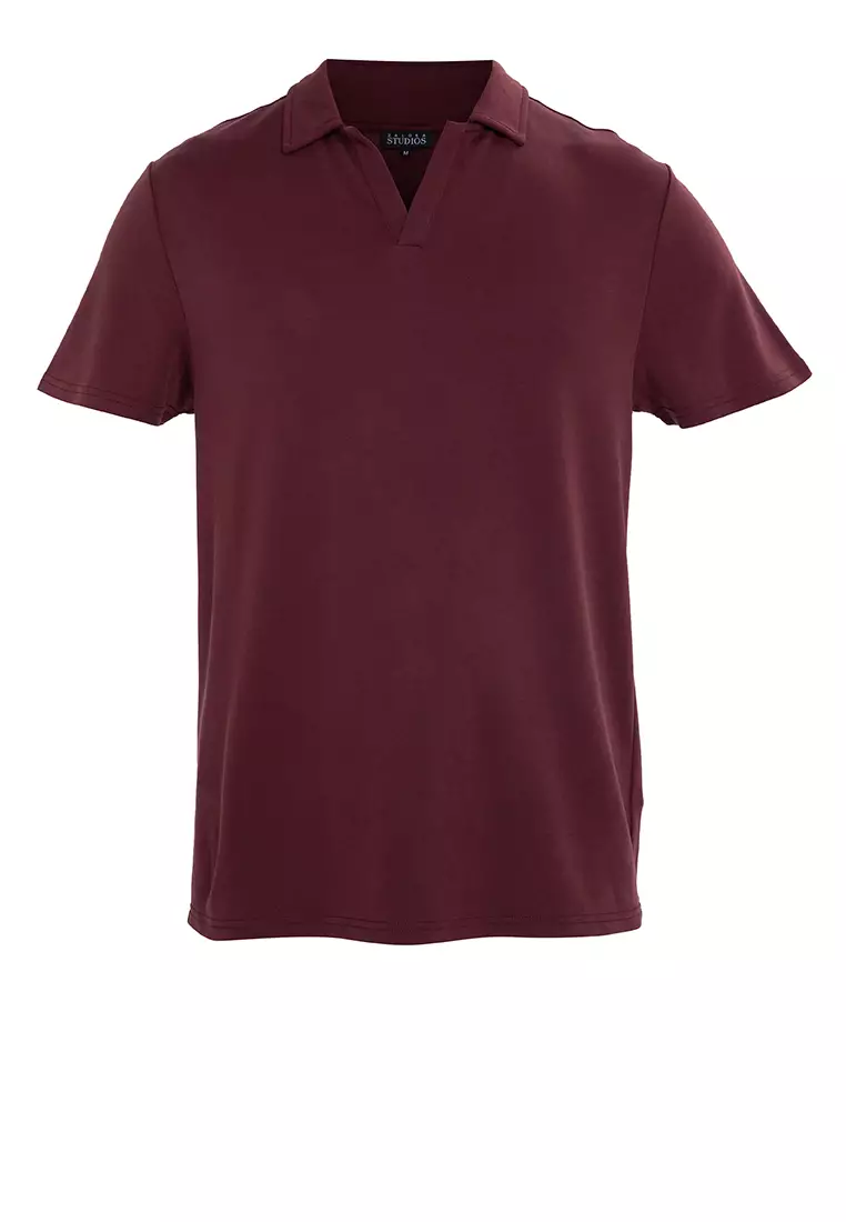 Red polo clearance v neck