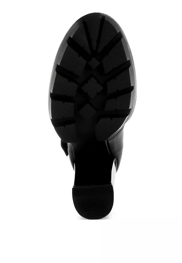 Black Patent PU High Heeled Mary Jane Shoes