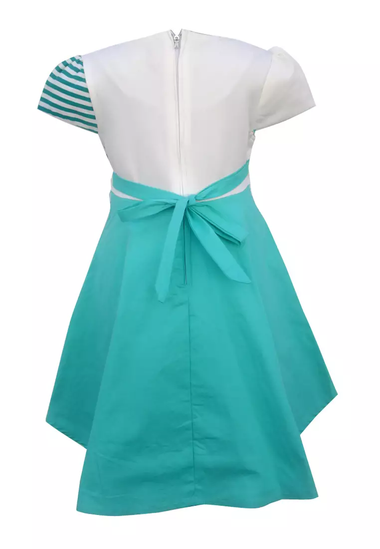 Two Mix Dress Anak Perempuan Bahan Kaos Scuba Motif Awan Lucu GRATIS Tas Lucu 4132