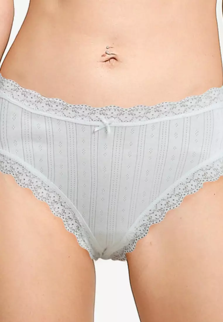 有機棉蕾絲巴西風內褲 5件裝