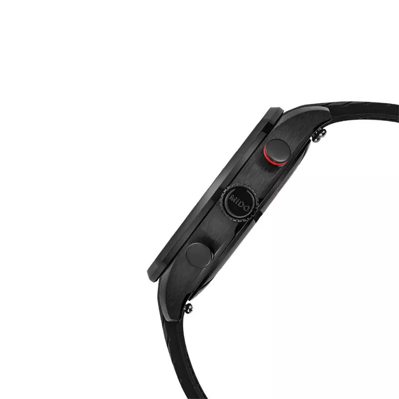 Jam Tangan Pria MIDO Multifort M053.417.37.051.00 Chronograph Black Dial Black Rubber Strap