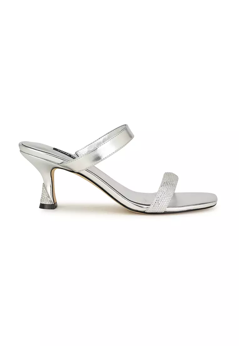 Discount on Nine West  shoes - SKU: Shimme Tapered Heel Dress Sandal Silver