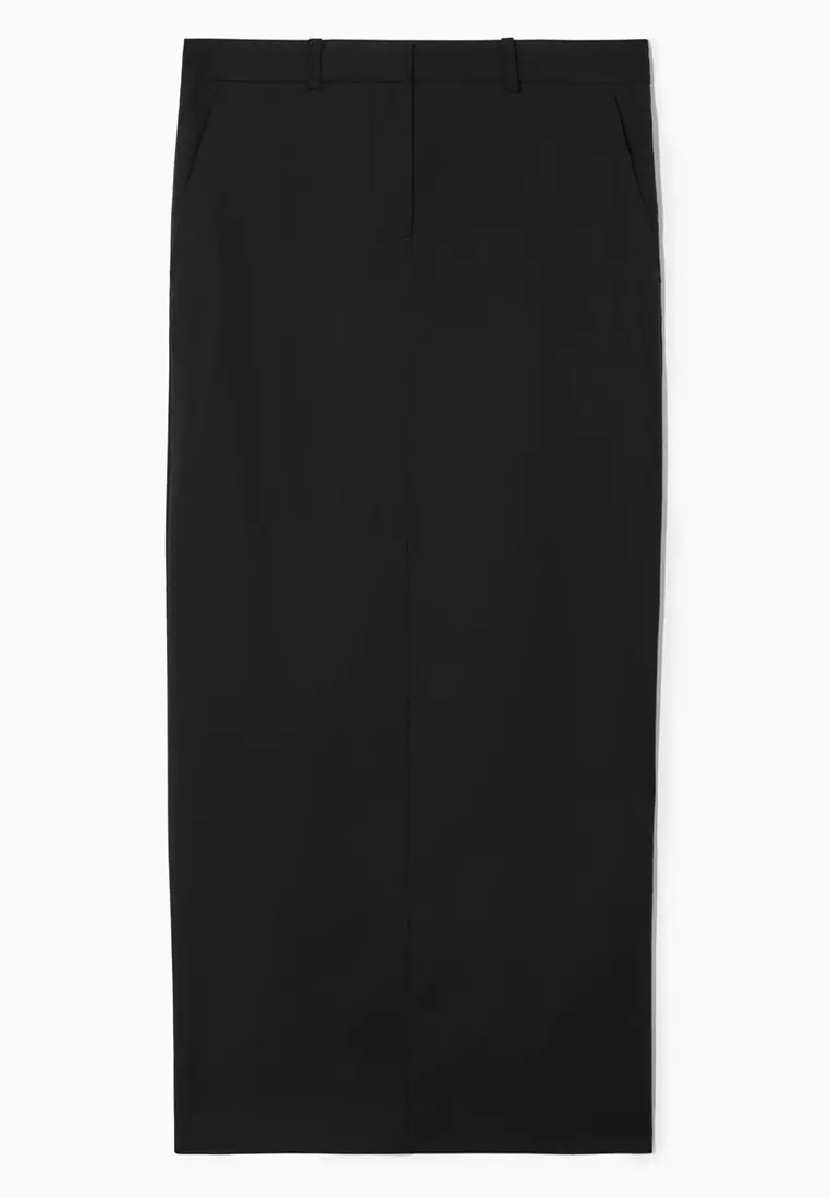 Wool Column Maxi Skirt