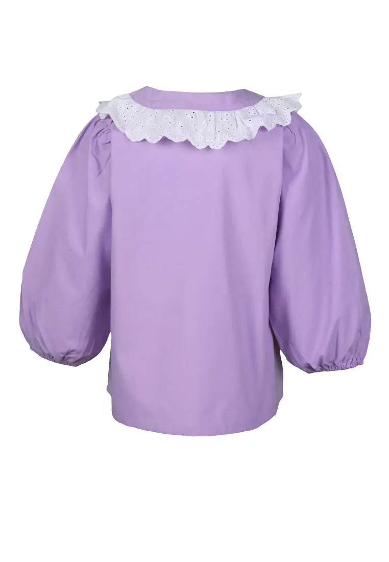 Qna Girl Langrova Blouse Panjang Anak Lilac