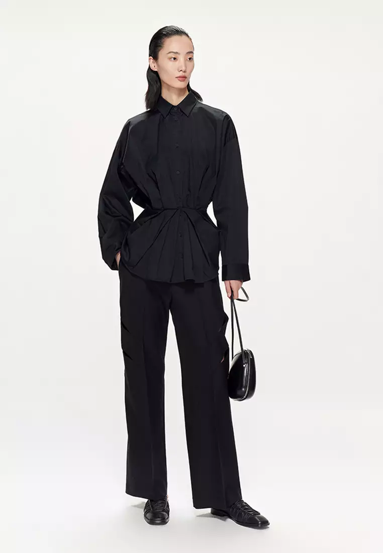 JNBY Women's Waist-Cinched Long Sleeve Shirt