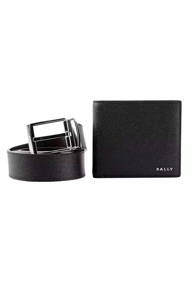 Jual BALLY Bally Belt & Wallet Gift Box Set in Leather Black Original ...