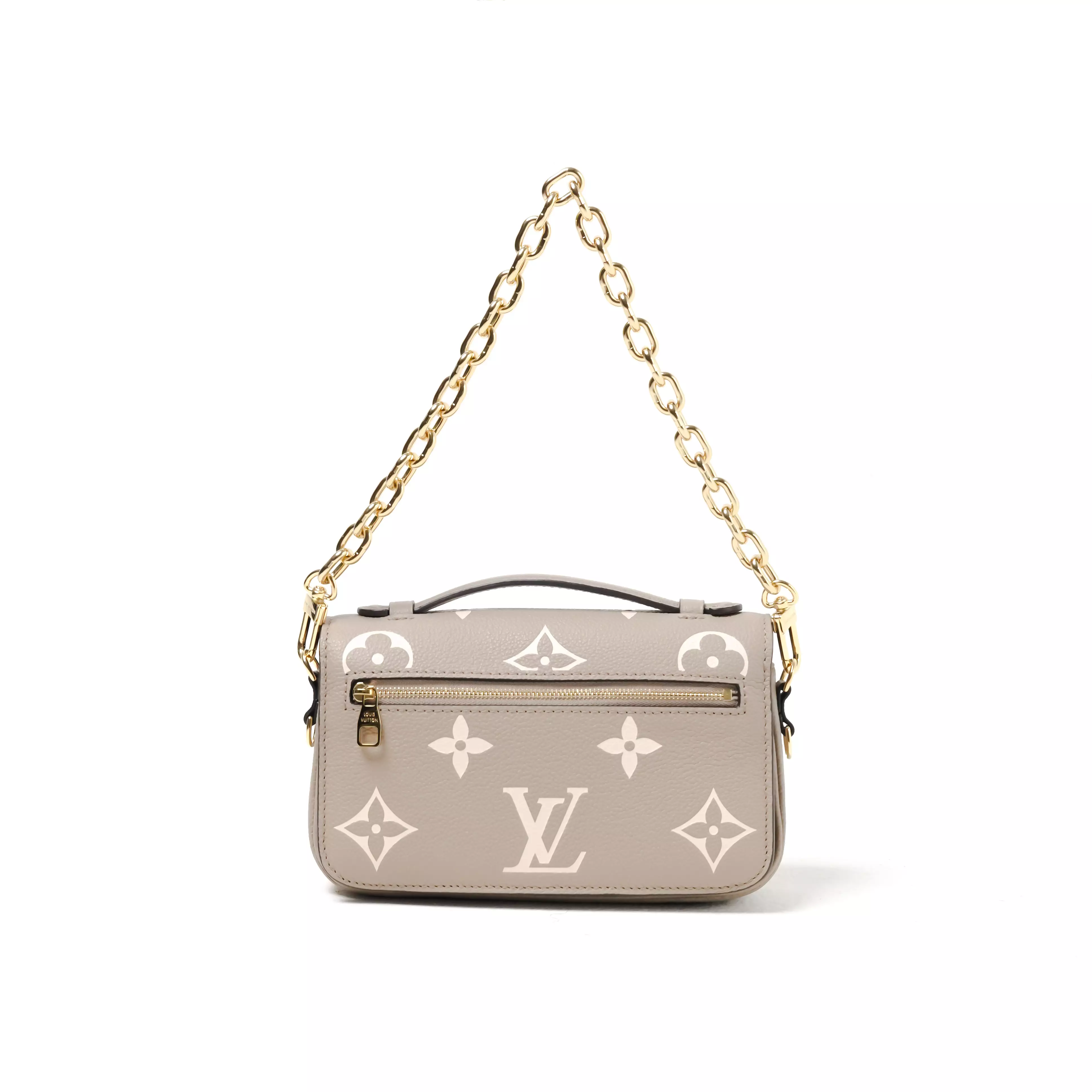 Tas LOUIS VUITTON LV POCHETTE METIS EAST WEST EMPREINTE BEIGE CHAIN SHOULDER BAG 100% ORIGINAL