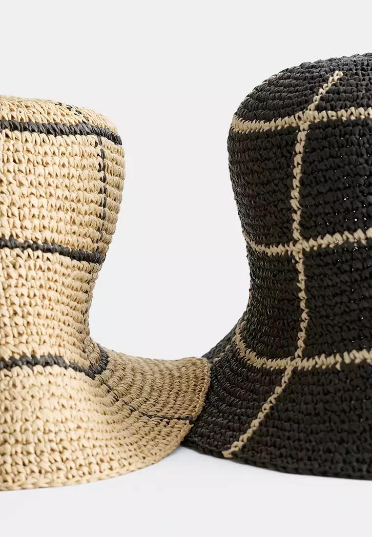 Woven Straw Bucket Hat