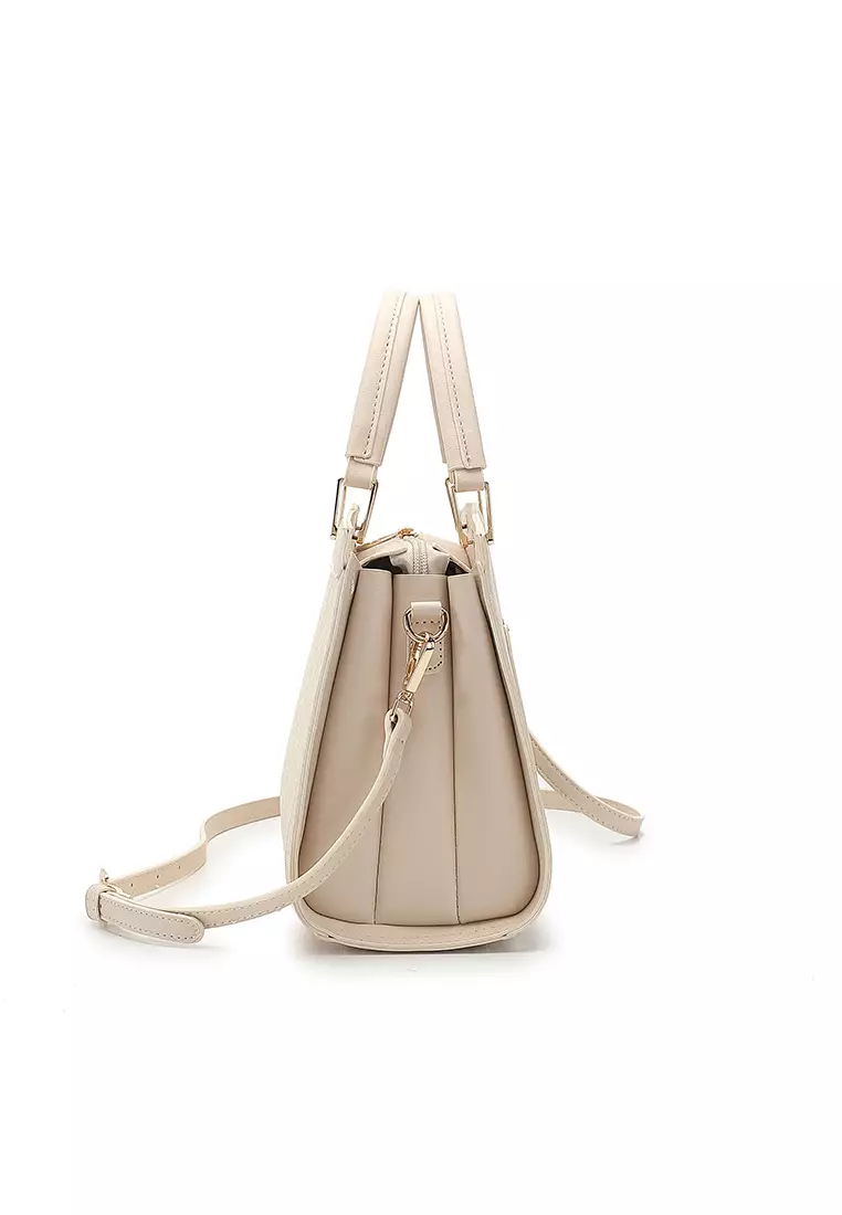 Women's Top Handle Bag / Sling Bag / Crossbody Bag / Shoulder Bag (Tas Tangan / Tas Selempang / Tas Bahu) - Krem