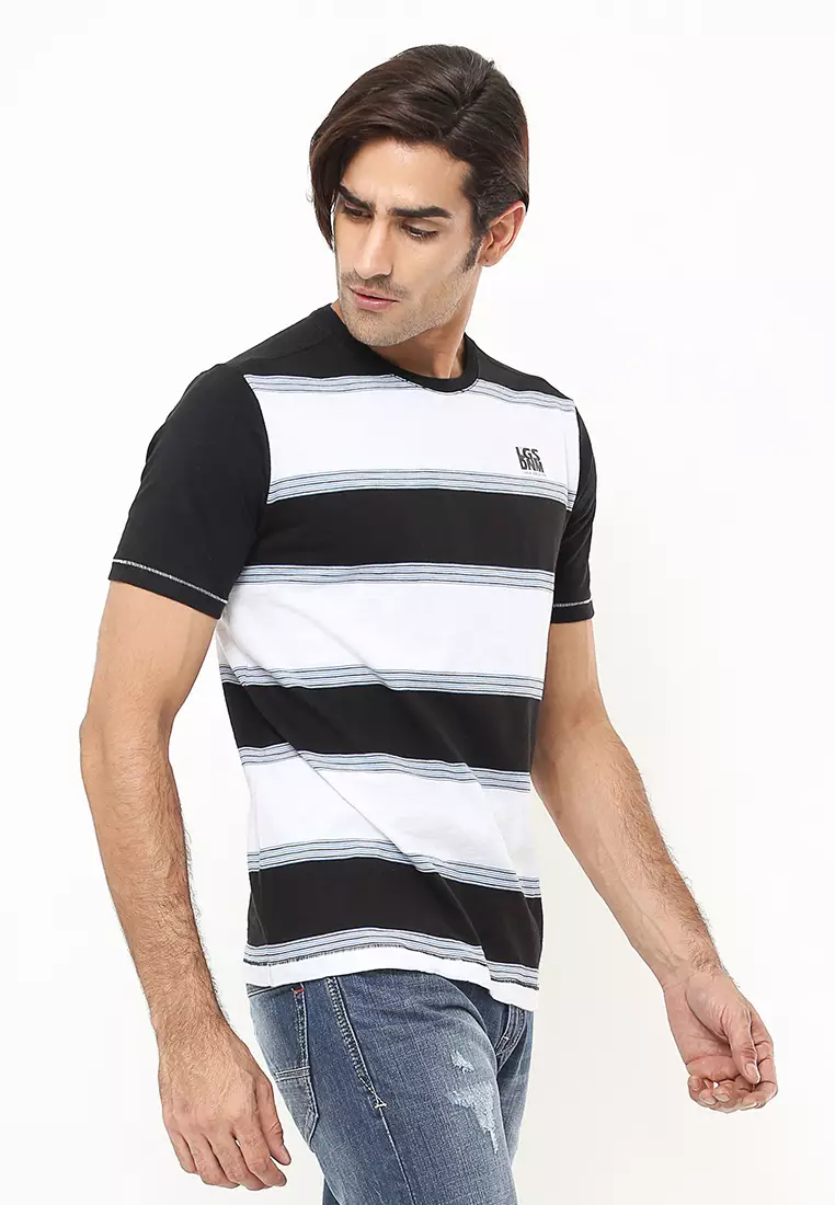 LGS - Kaos Casual - Colour Block - Putih - Slim Fit - JTS.323.M2370F.01.C