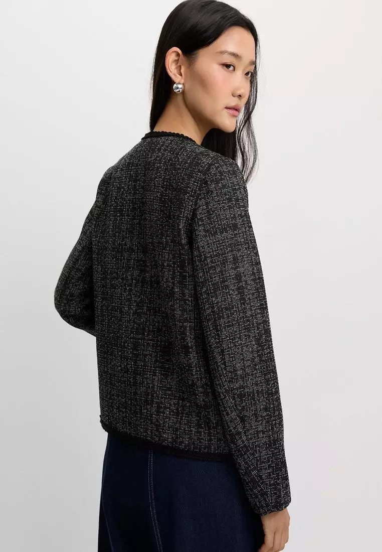 Tweed Contrast Trim Jacket